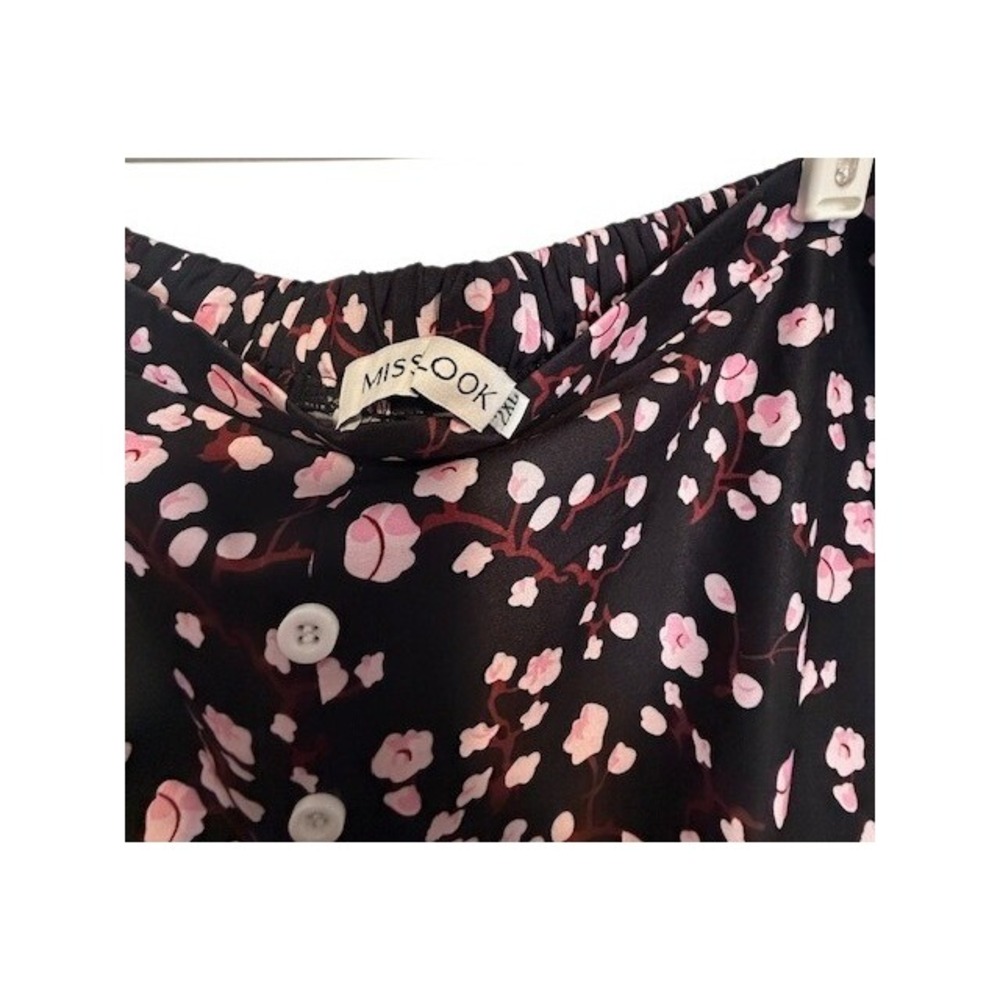 NWOT-Floral/Border Button Front‎ Black Maxi Skirt Boho High Waisted Print 2XL - Picture 5 of 5